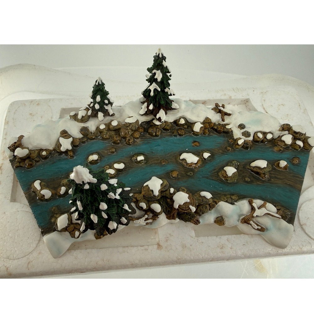 Department 56 Village Mill Creek Curved Section 52634 River Trees Snow Accessory